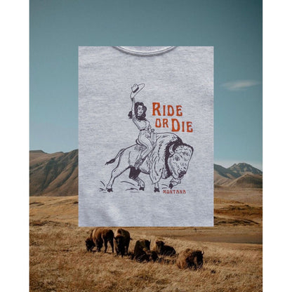 "Ride or Die" Light Grey Pullover
