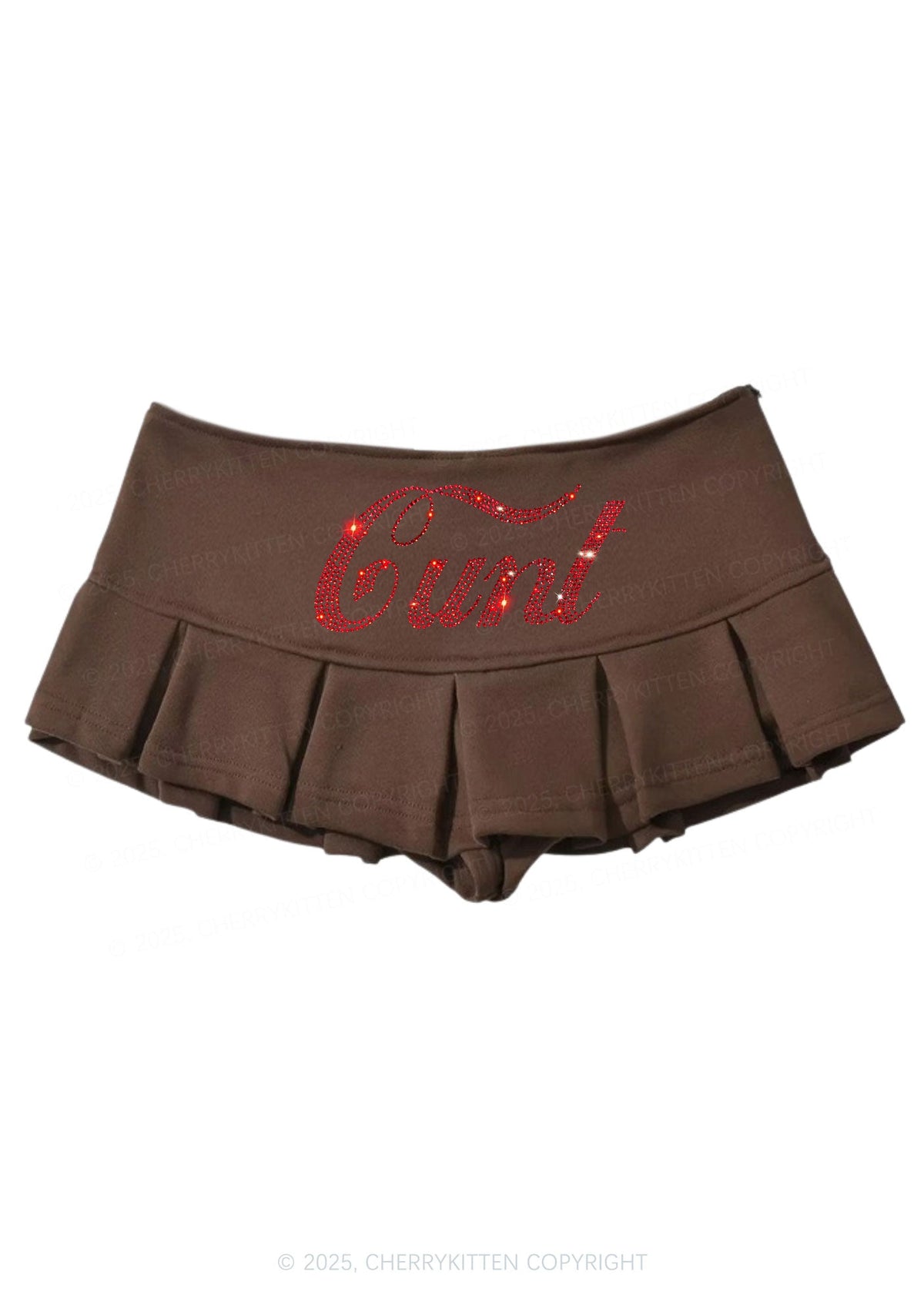 Rhinestone Special Cxxt Y2K Mini Pleated Skirts Cherrykitten