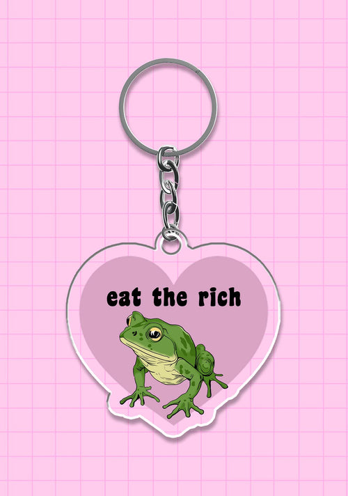 Eat The Rich Frog 1Pc Y2K Keychain Cherrykitten