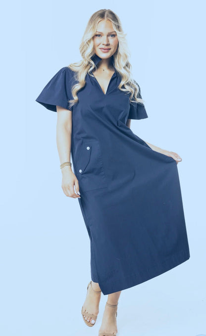 Gretchen Dress-Navy