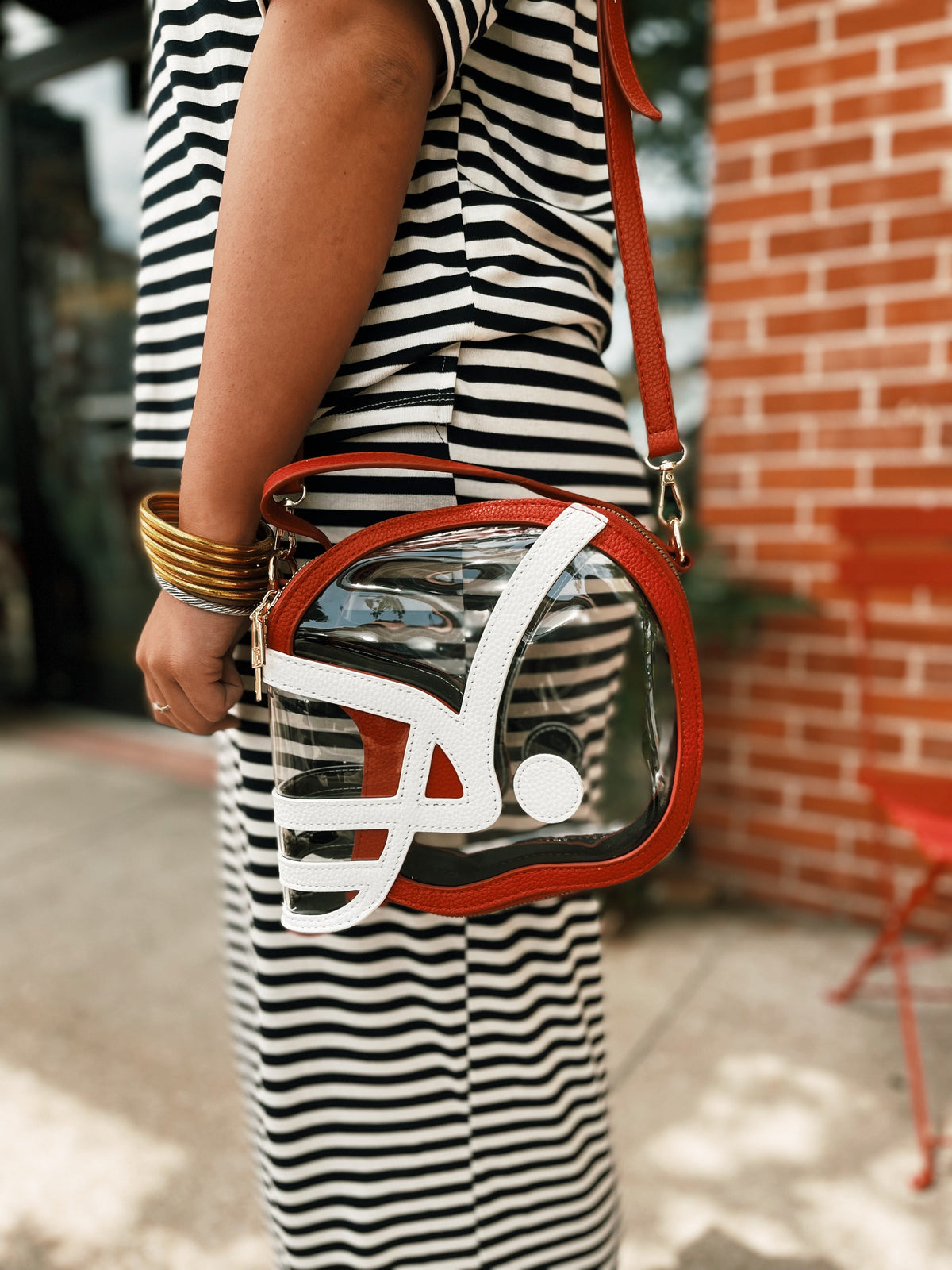Football Helmet Shaped Crossbody Handbag