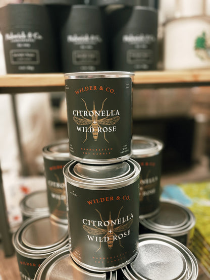 Citronella + Wild Rose Outdoor Patio Candle