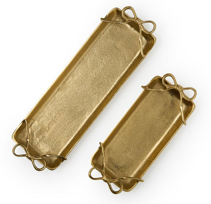 Gold Bows Serving Tray-Set of 2