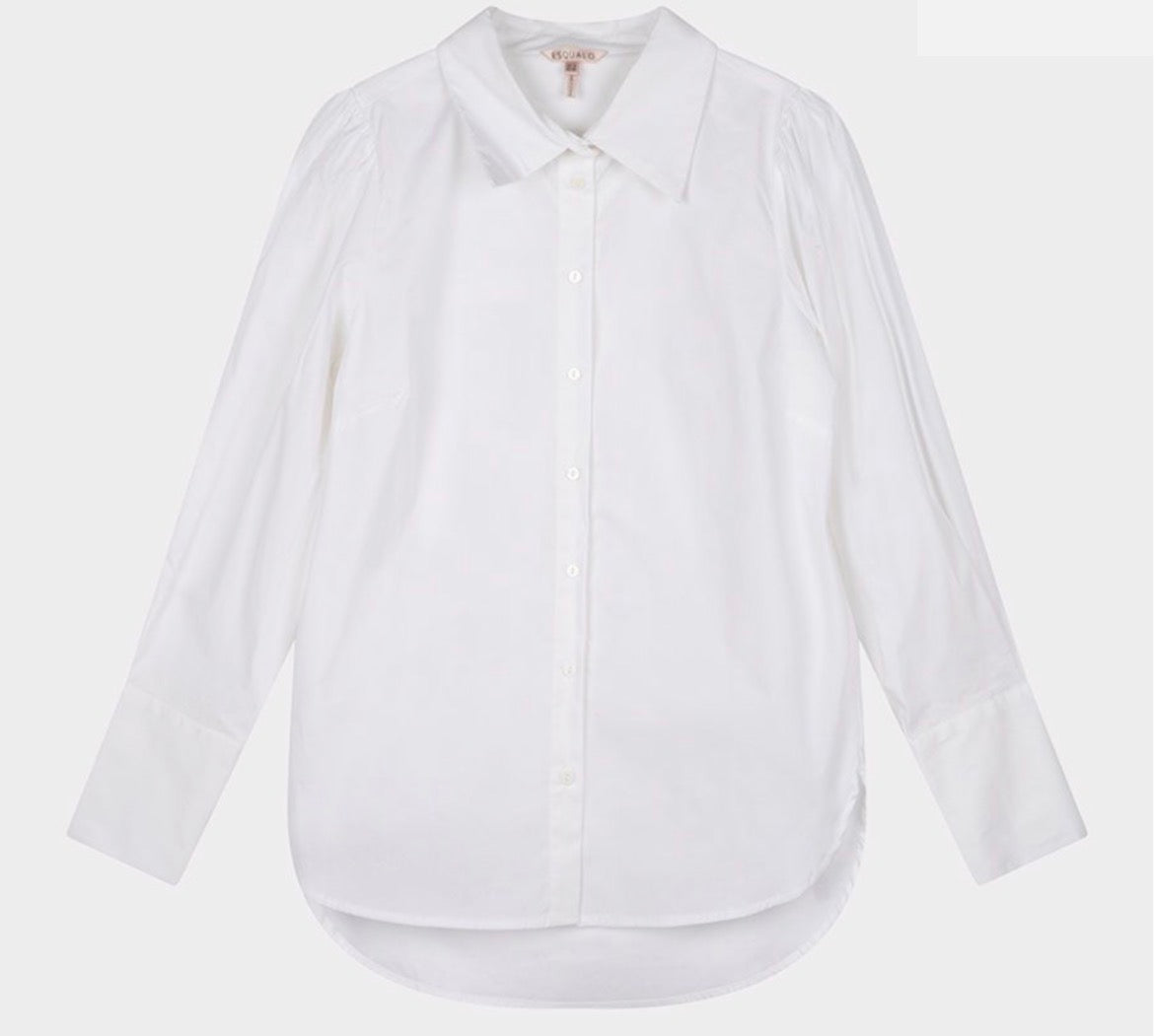 Long Sleeve Button Blouse-Off White