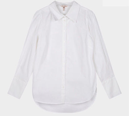 Long Sleeve Button Blouse-Off White