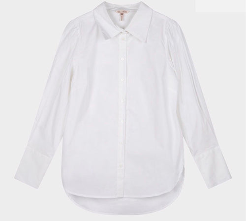 Long Sleeve Button Blouse-Off White