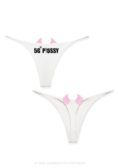 Five G Puxxy Y2K Goth Angel Wings Bikini String Thong Cherrykitten