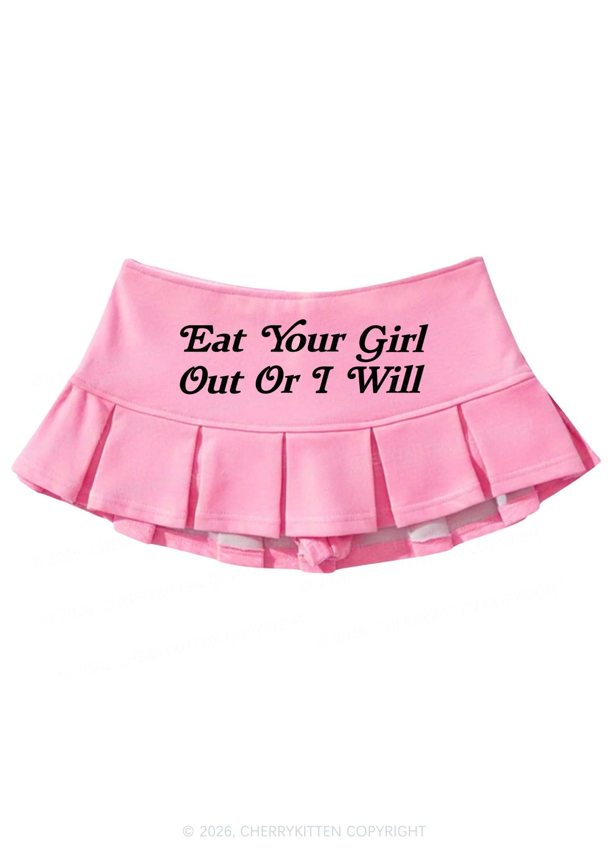 Eat Your Girl Out Y2K Mini Pleated Skirts Cherrykitten