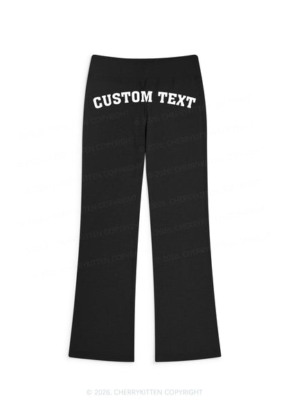 Custom Text Y2K Low Rise Drawstring Flare Pants Cherrykitten