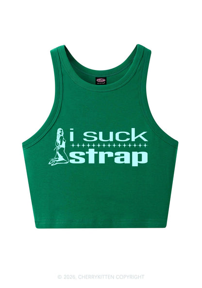 I Suck Strap Y2K Crop Tank Top Cherrykitten