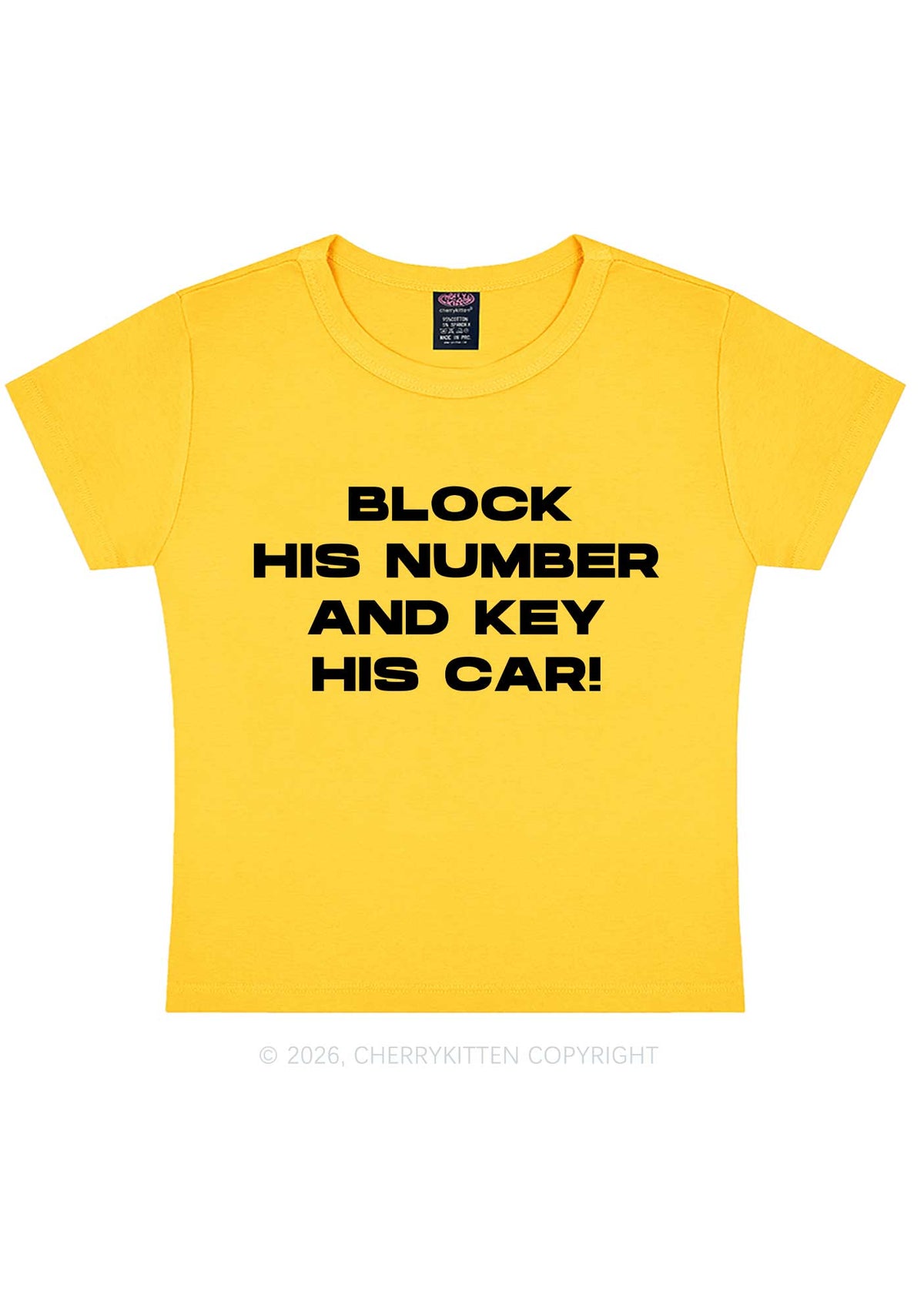 Block His Number Y2K Baby Tee Cherrykitten
