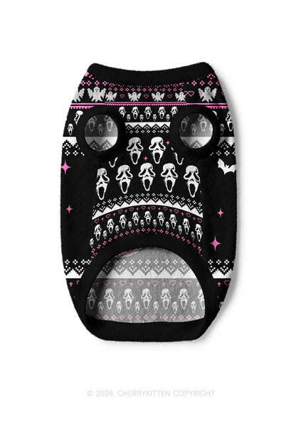 Halloween No You Hang Up Y2K Pet Knit Sweatshirt Cherrykitten
