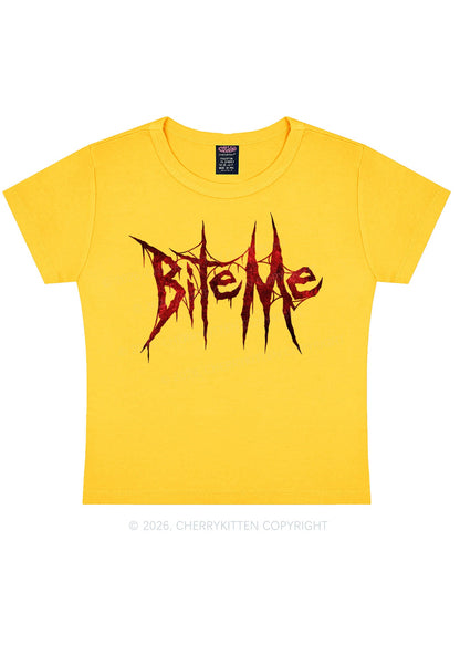 Halloween Bite Me Y2K Baby Tee Cherrykitten
