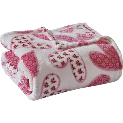 Valentine's Day Heart-Themed Throw Blanket – Ultra Plush, Soft, Cozy, and Luxurious Fleece, 50" x 60"