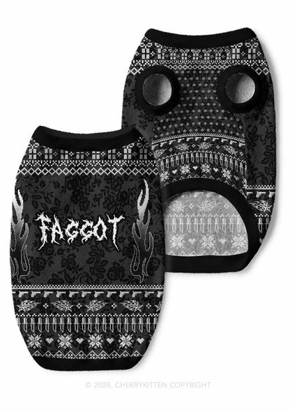 Punk Faggot Pride Y2K Pet Knit Sweatshirt Cherrykitten