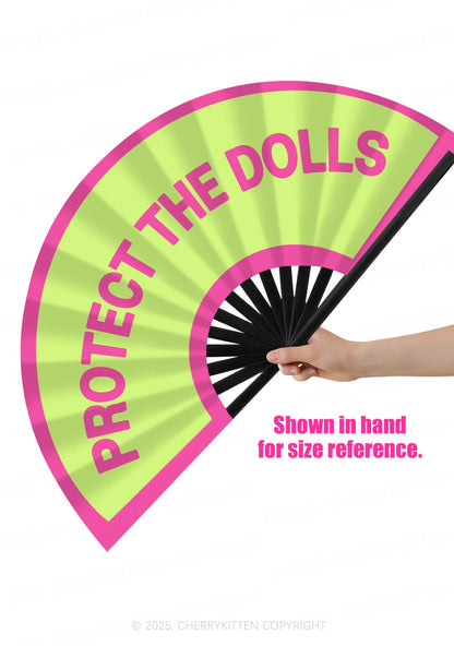 Protect The Dolls Pride Y2K Rave Hand Fan Cherrykitten