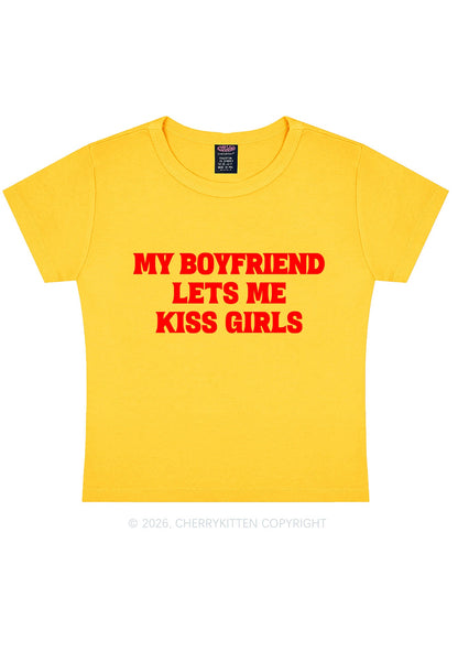 BF Lets Me Kiss Girls Y2K Baby Tee Cherrykitten