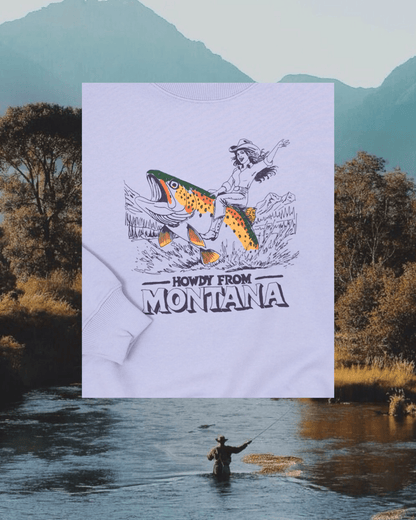 "Howdy from Montana" Pullover in Lavender