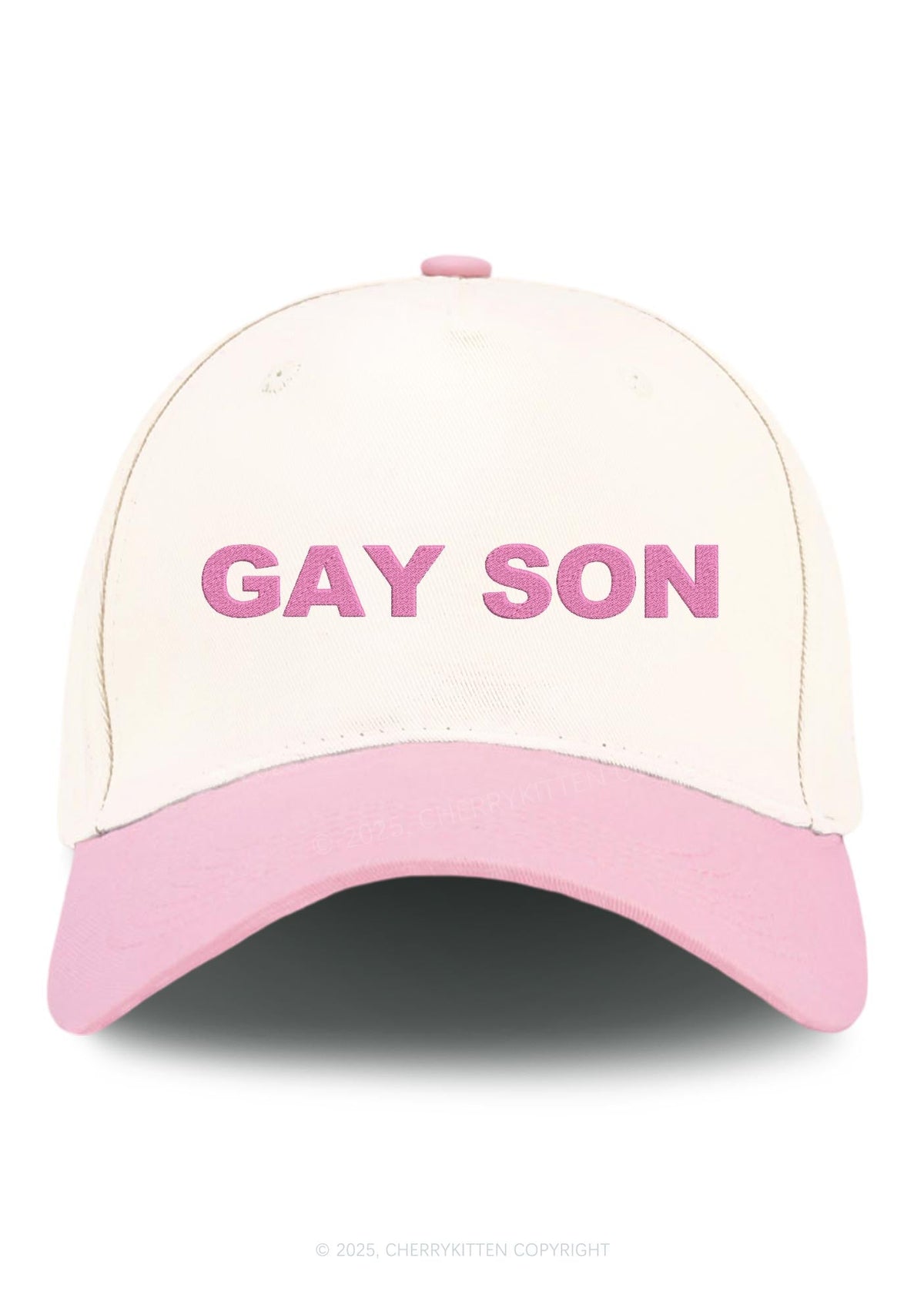Embroidered Gay Son Pride Y2K Color Block Baseball Cap Cherrykitten