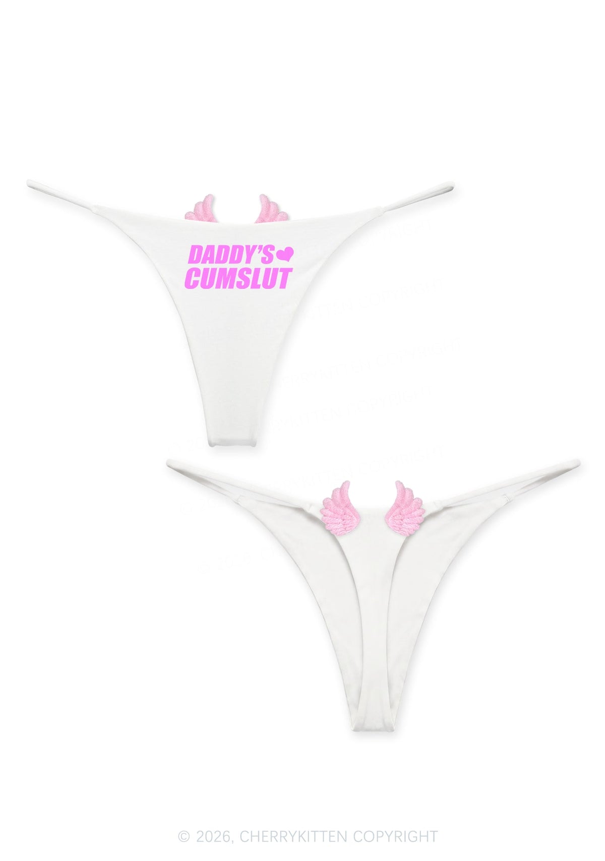 Daddys Slxt Y2K Goth Angel Wings Bikini String Thong Cherrykitten