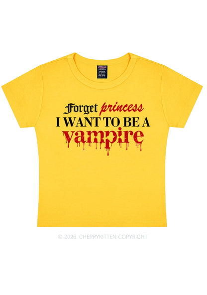 Halloween Want To Be Vampire Y2K Baby Tee Cherrykitten