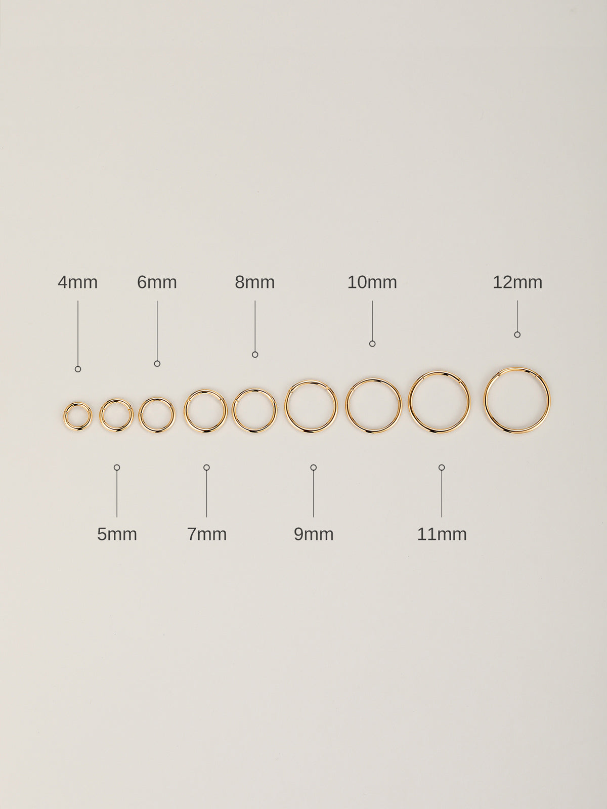 KOSINER 14K Solid Gold 18G (1.0mm) Hoop