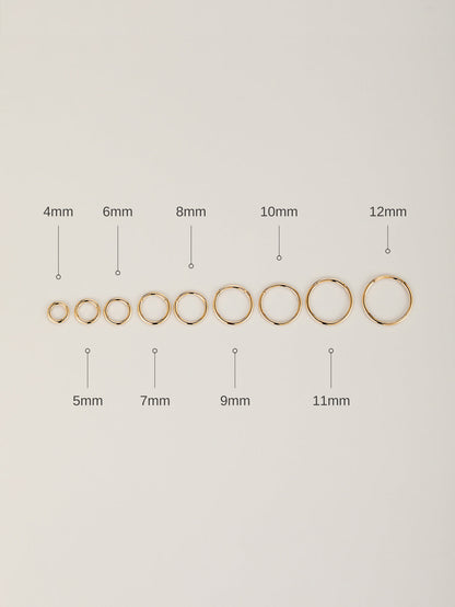 KOSINER 14K Solid Gold 18G (1.0mm) Hoop