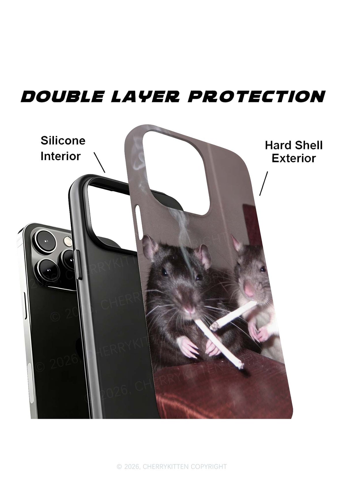 Smoking Rats Y2K Phone Case Cherrykitten