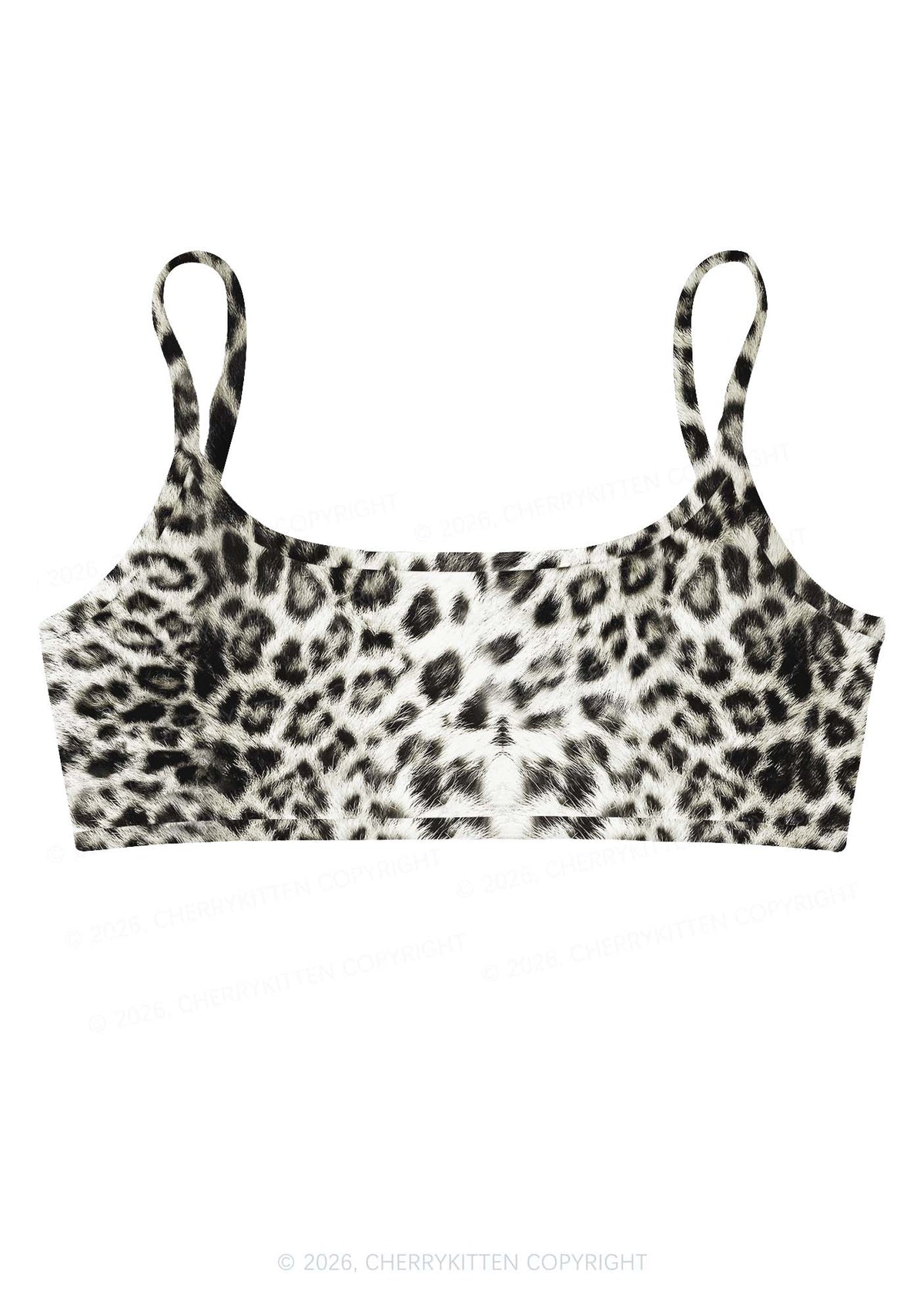 Wild Leopard Y2K Print Super Crop Cami Cherrykitten
