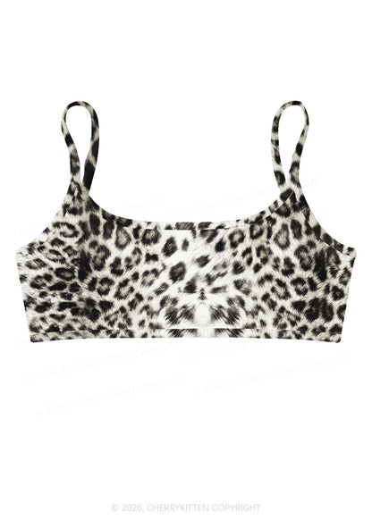 Wild Leopard Y2K Print Super Crop Cami Cherrykitten