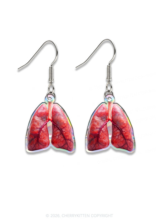 Halloween Blood Lungs Y2K Acrylic Earrings Cherrykitten