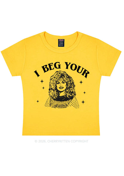 I Beg Your DP Y2K Baby Tee Cherrykitten