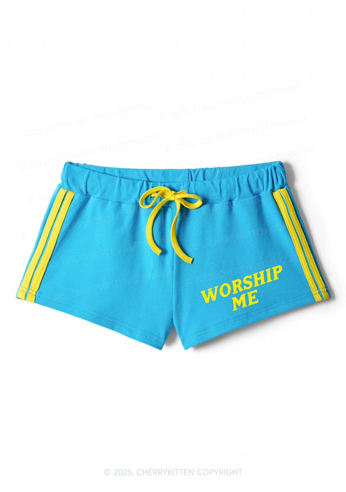 Worship Me Y2K Drawstring Mini Shorts Cherrykitten