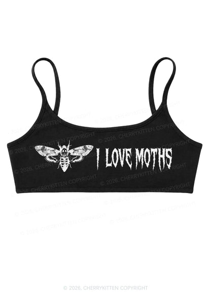 Halloween I Love Moths Y2K Super Crop Cami Cherrykitten