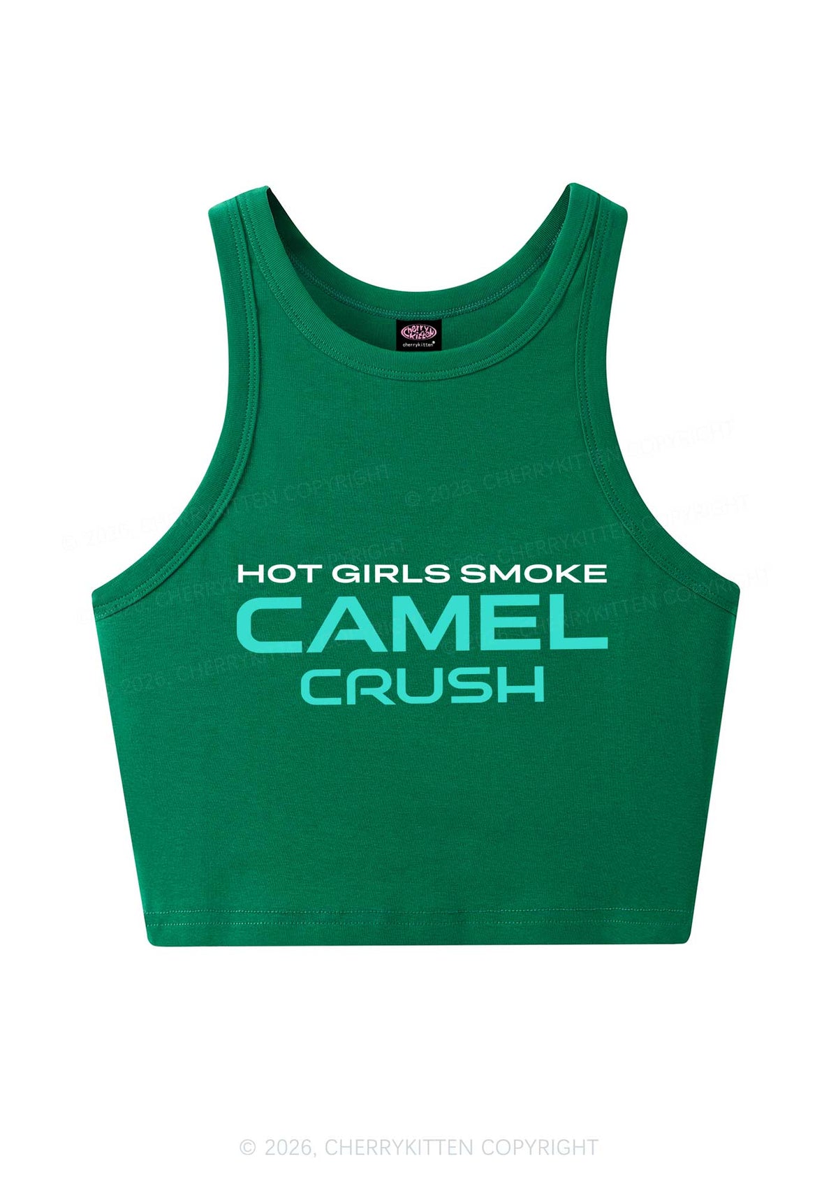 Hot Girls Smoke Mint Y2K Crop Tank Top Cherrykitten