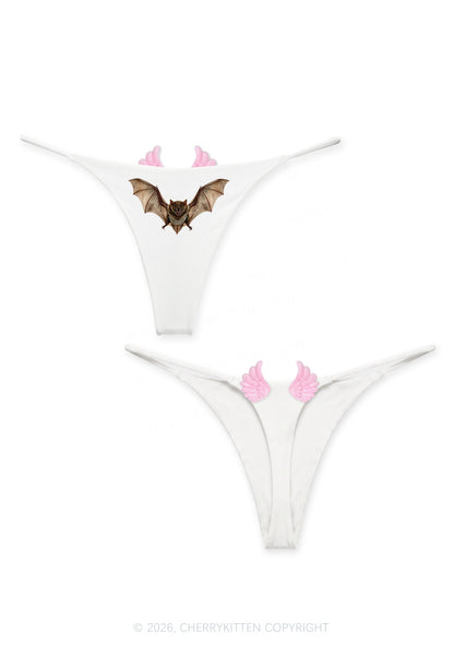 Flying Bat Y2K Goth Angel Wings Bikini String Thong Cherrykitten
