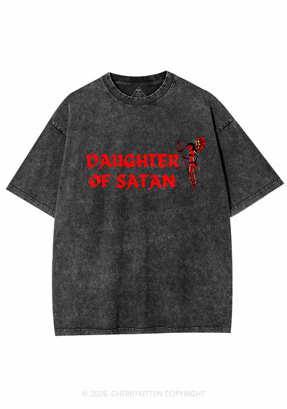 Halloween Daughter Of Satan Y2K Shirts Washed Tee Cherrykitten