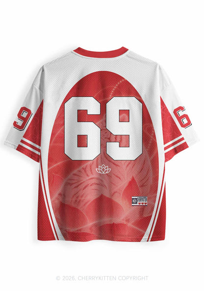 Red I Love My Autistic GF Y2K Sport Jersey Shirts Cherrykitten