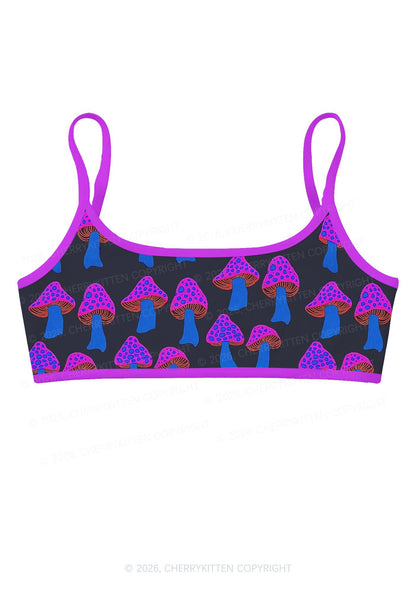Blue Mushroom Y2K Print Super Crop Cami Cherrykitten