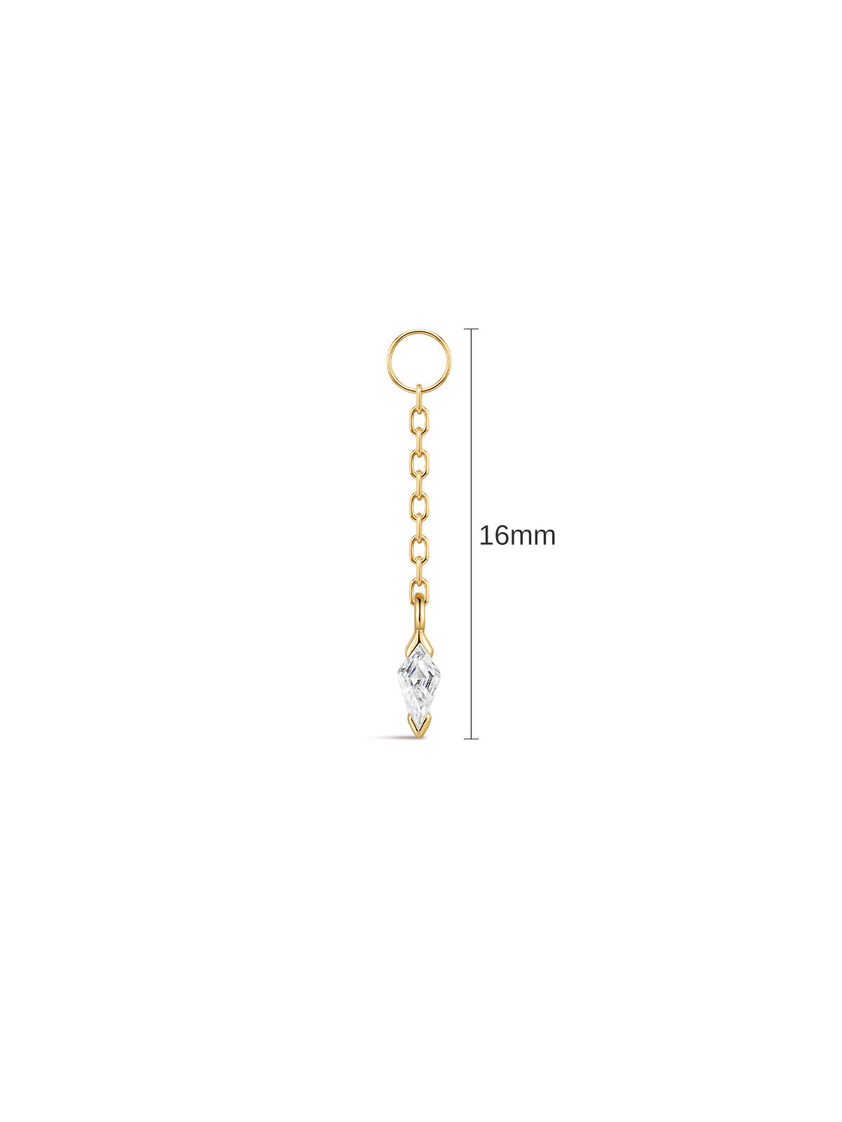 KOSINER 14K Solid Gold Kite Drop Charm