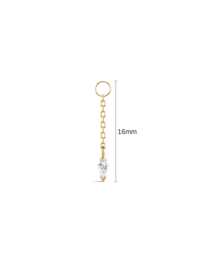 KOSINER 14K Solid Gold Kite Drop Charm