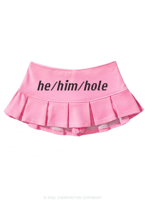 He Him Hole Pride Y2K Mini Pleated Skirts Cherrykitten