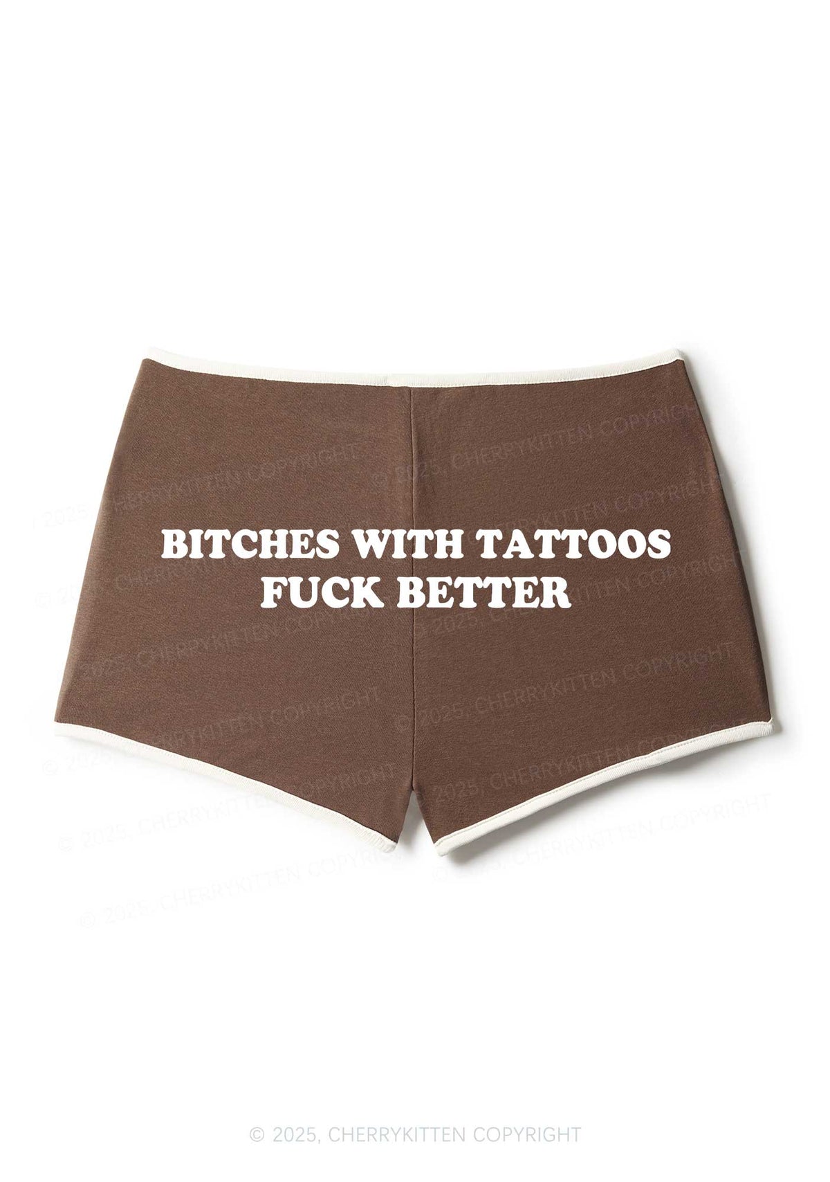Bxxches With Tattoos Fxxk Better Y2K Booty Shorts Cherrykitten