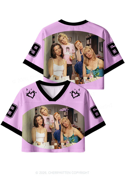 Girl Puzzled Y2K Crop Sport Jersey Shirts Cherrykitten