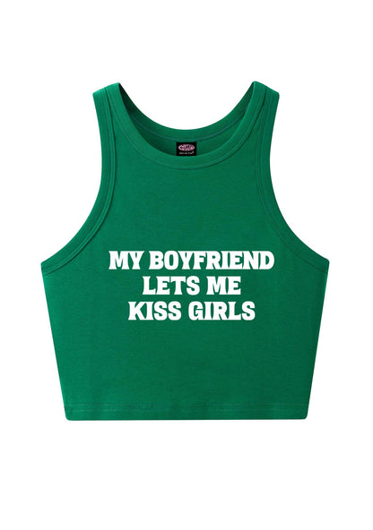 BF Lets Me Kiss Girls Y2K Crop Tank Top Cherrykitten