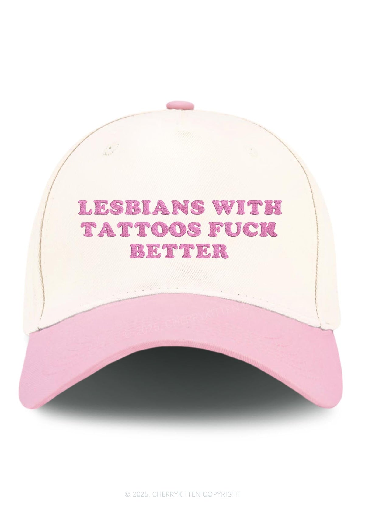 Embroidered Lesbians With Tattoos Pride Y2K Color Block Baseball Cap Cherrykitten