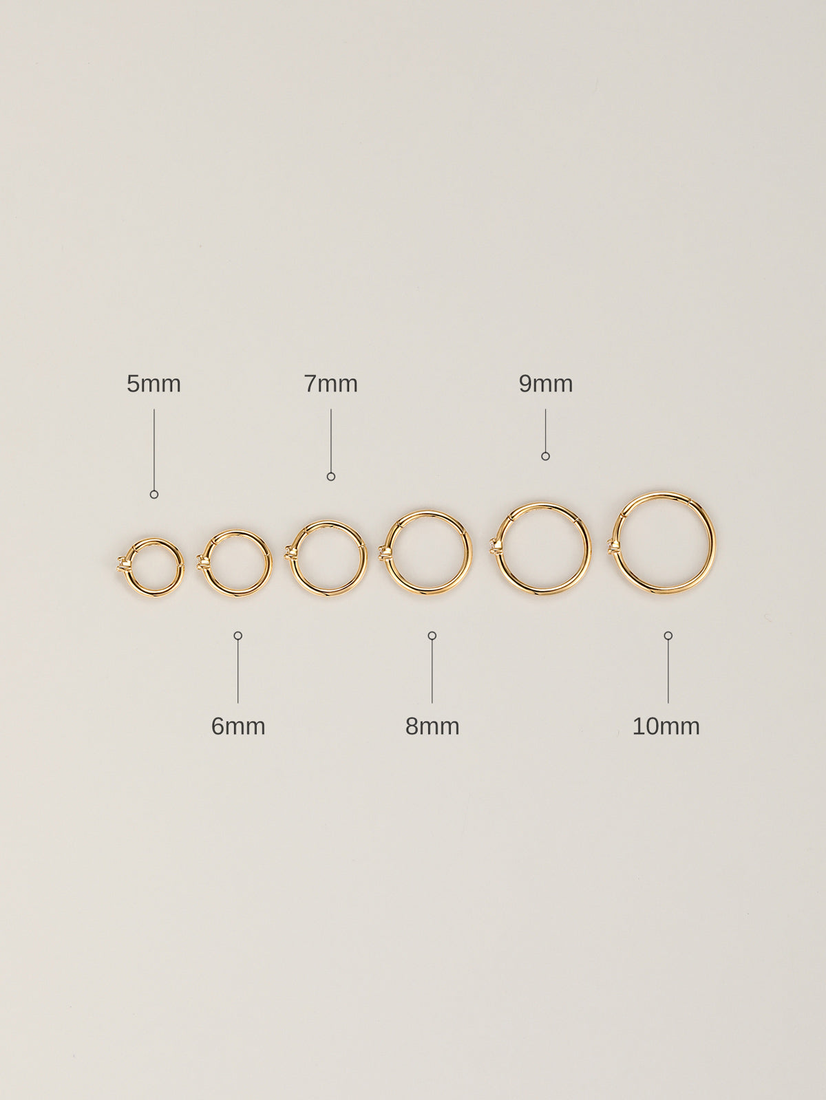 KOSINER 14K Solid Gold Classic Lab-Grown Diamond Hoop