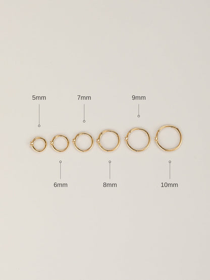 KOSINER 14K Solid Gold Classic Lab-Grown Diamond Hoop
