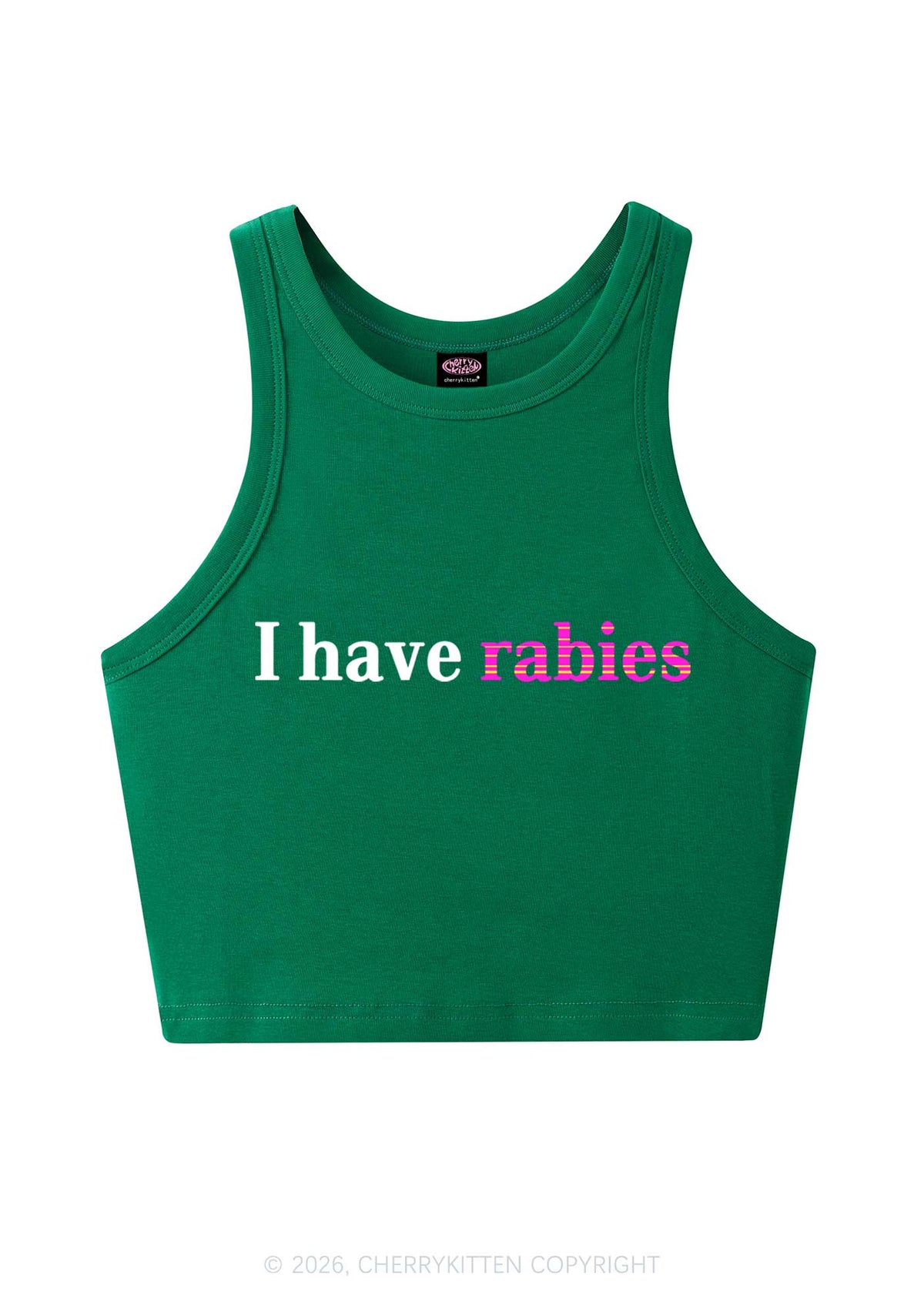 I Have Rabies Y2K Crop Tank Top Cherrykitten