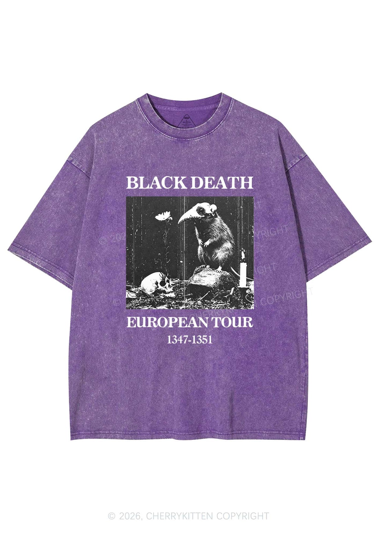 Halloween Skeleton Plague Doctor Rat Y2K Shirts Washed Tee Cherrykitten